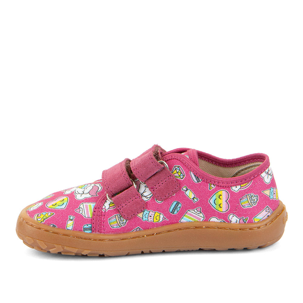 Barefoot Canvas Sneakers in Fuxia with Unicorn Print