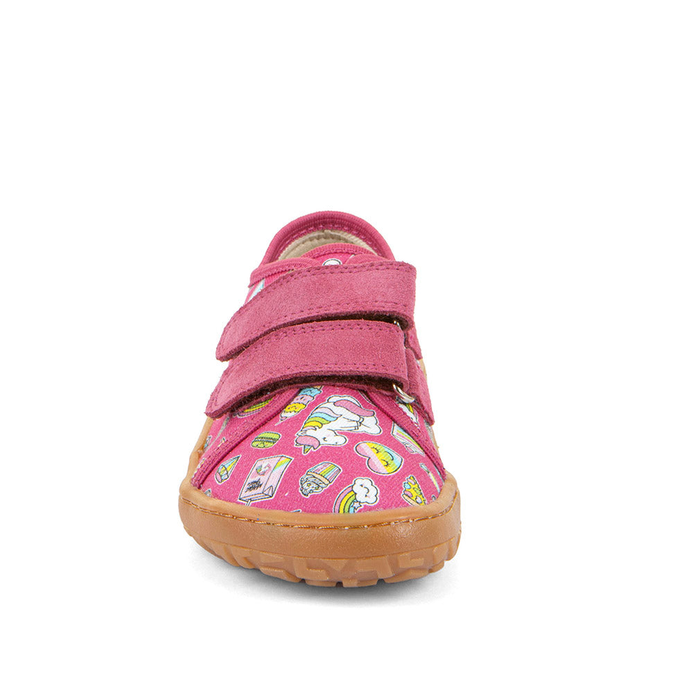 Barefoot Canvas Sneakers in Fuxia with Unicorn Print