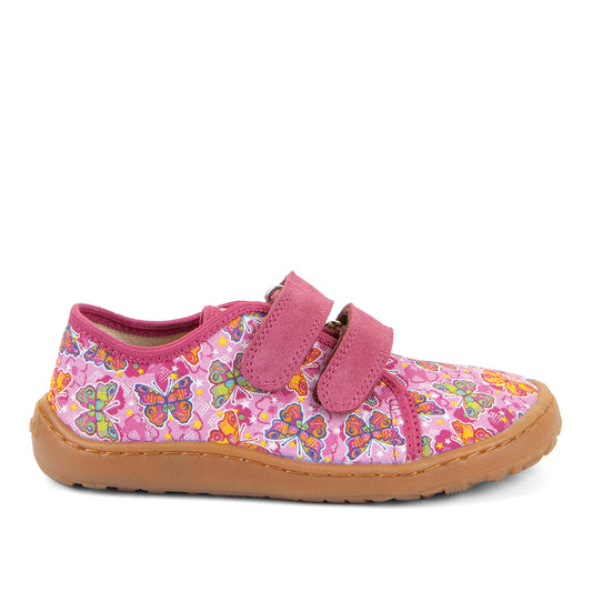 Barefoot Canvas Sneakers in Fuchsia/Pink with Butterfly Print
