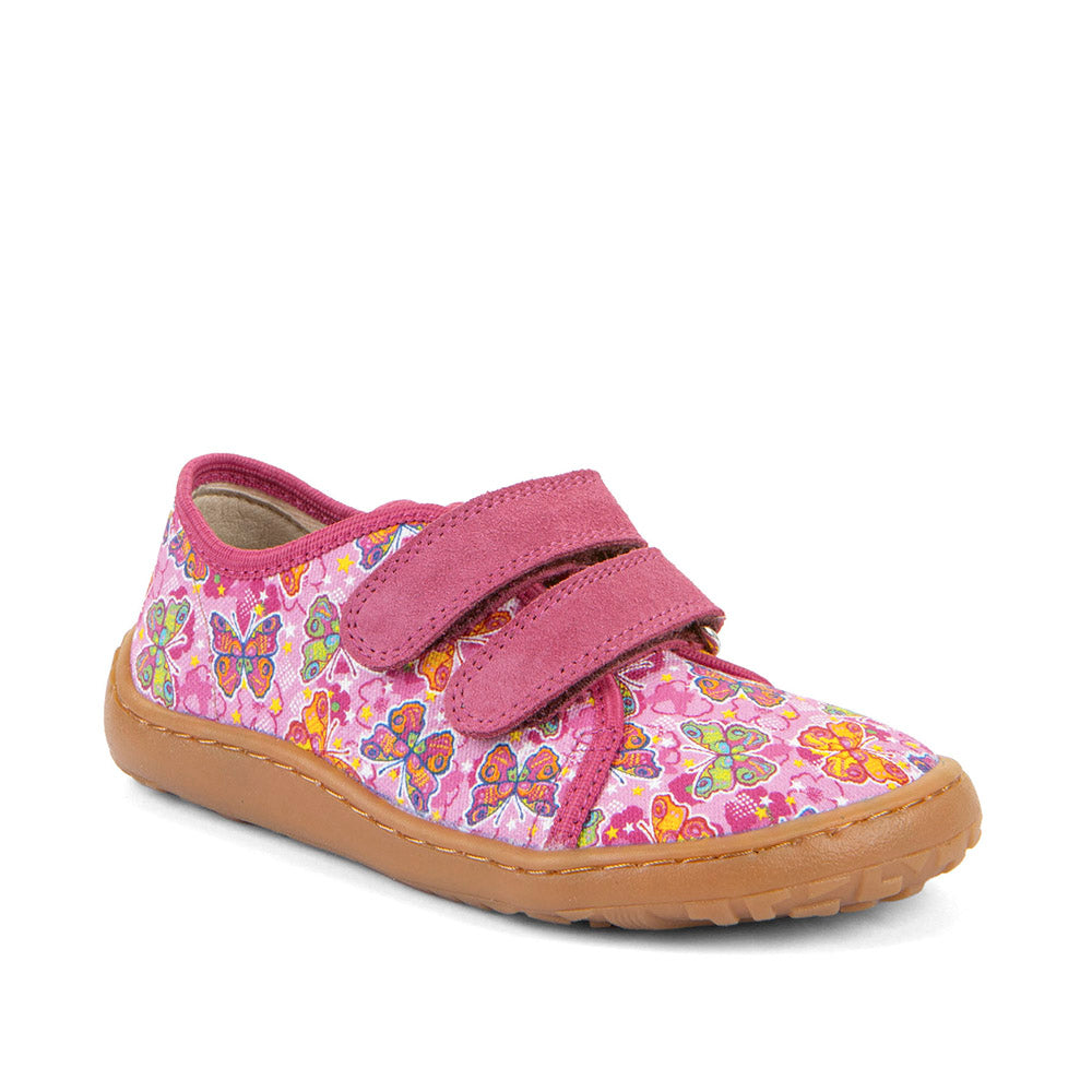 Barefoot Canvas Sneakers in Fuchsia/Pink with Butterfly Print