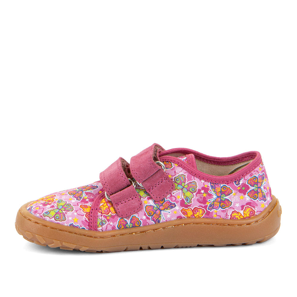 Barefoot Canvas Sneakers in Fuchsia/Pink with Butterfly Print