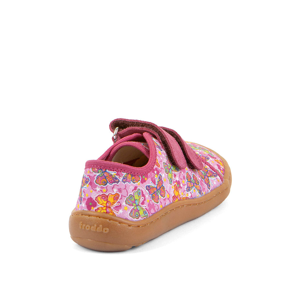 Barefoot Canvas Sneakers in Fuchsia/Pink with Butterfly Print