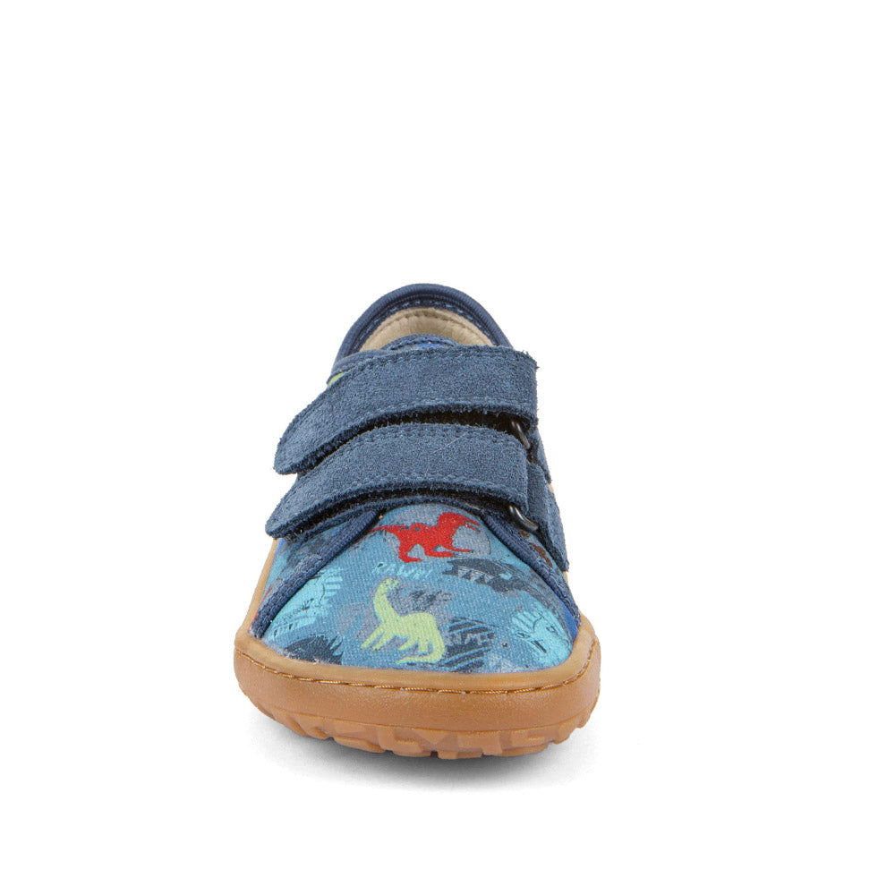 Barefoot Canvas Sneakers in Dark Denim with Dinosaur Print