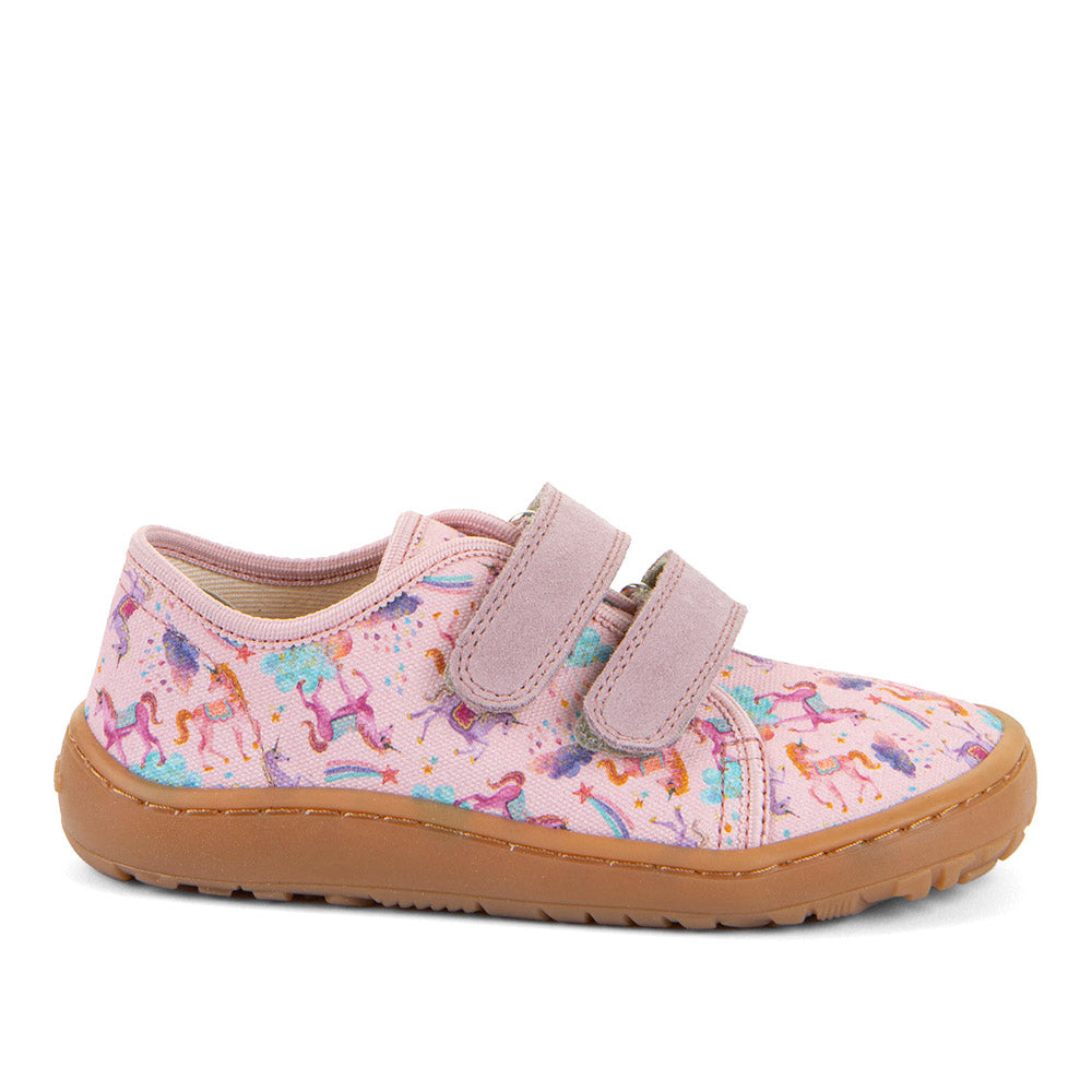 Barefoot Canvas Sneakers in Pink Unicorns Print