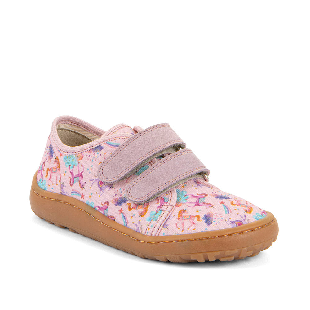 Barefoot Canvas Sneakers in Pink Unicorns Print