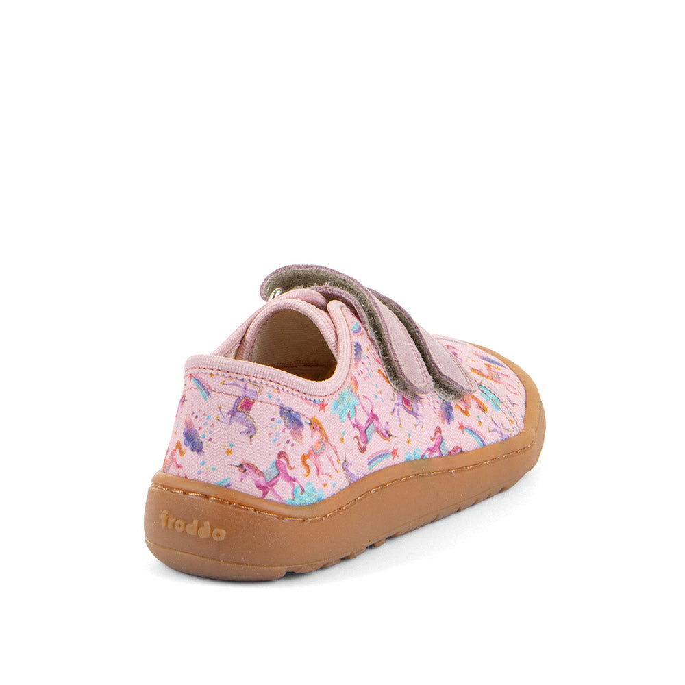 Barefoot Canvas Sneakers in Pink Unicorns Print