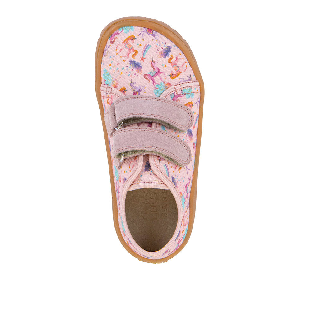 Barefoot Canvas Sneakers in Pink Unicorns Print