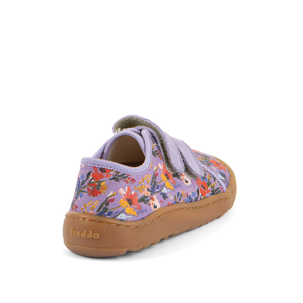 Barefoot Canvas Sneakers in Lila+ with Flower Print