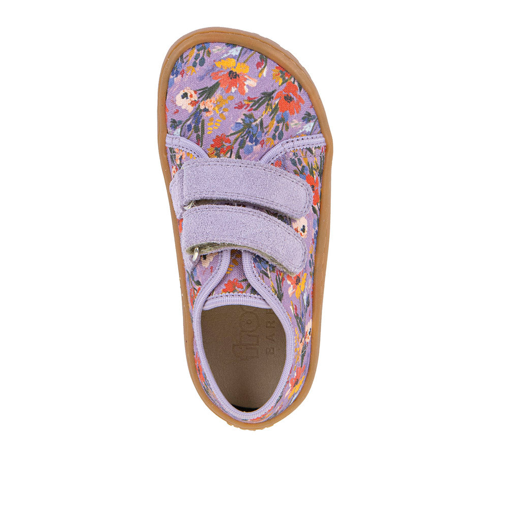 Barefoot Canvas Sneakers in Lila+ with Flower Print