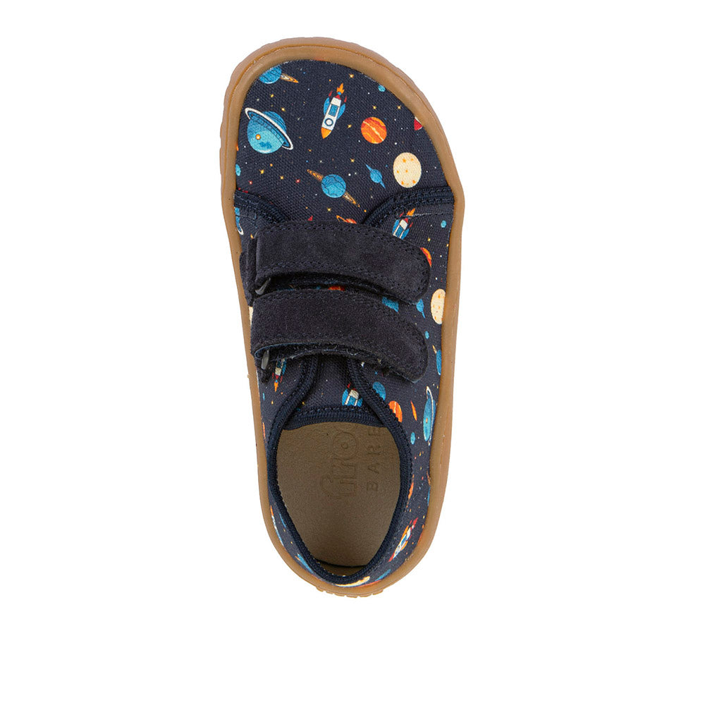 Barefoot Canvas Sneakers in Blue with Space Print