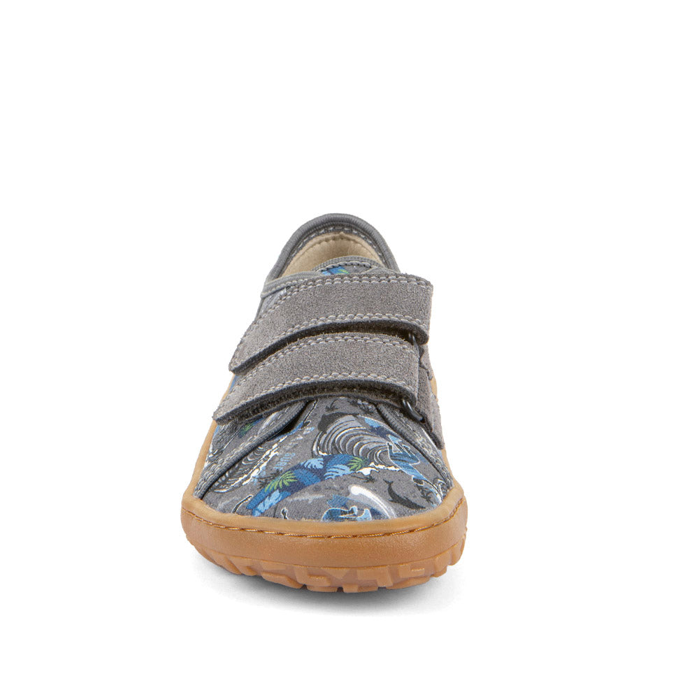 Barefoot Canvas Sneakers in Grey with Wave Print