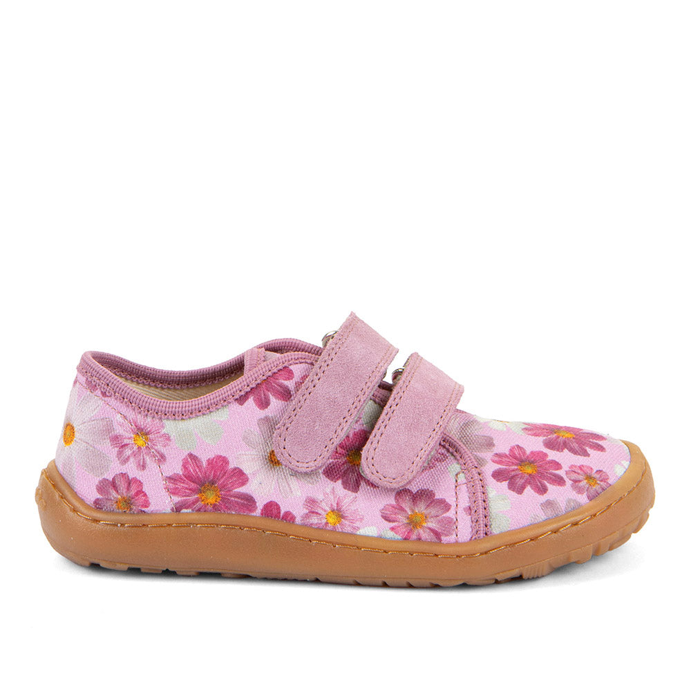 Barefoot Canvas Sneakers in Pink with Floral Print