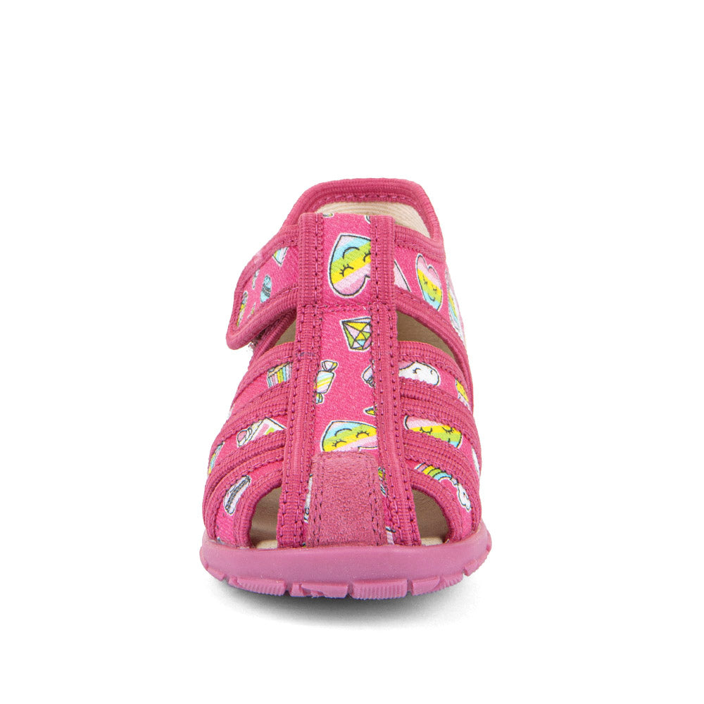 Classic Canvas Sandal -  Fuxia with Unicorn Print