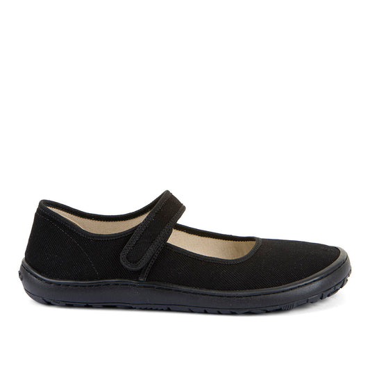 Barefoot Canvas Mary Janes in Black