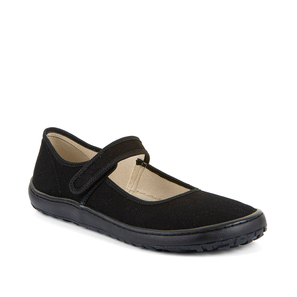 Barefoot Canvas Mary Janes in Black