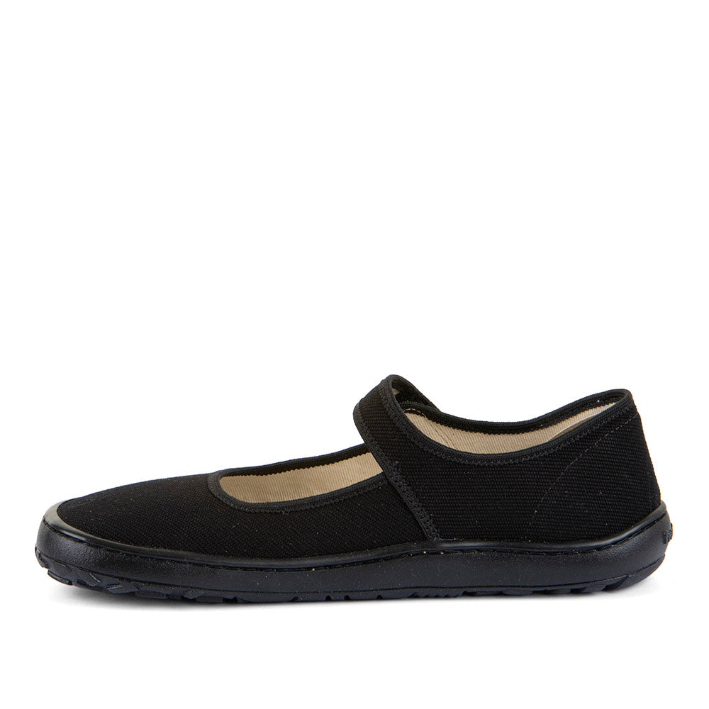 Barefoot Canvas Mary Janes in Black