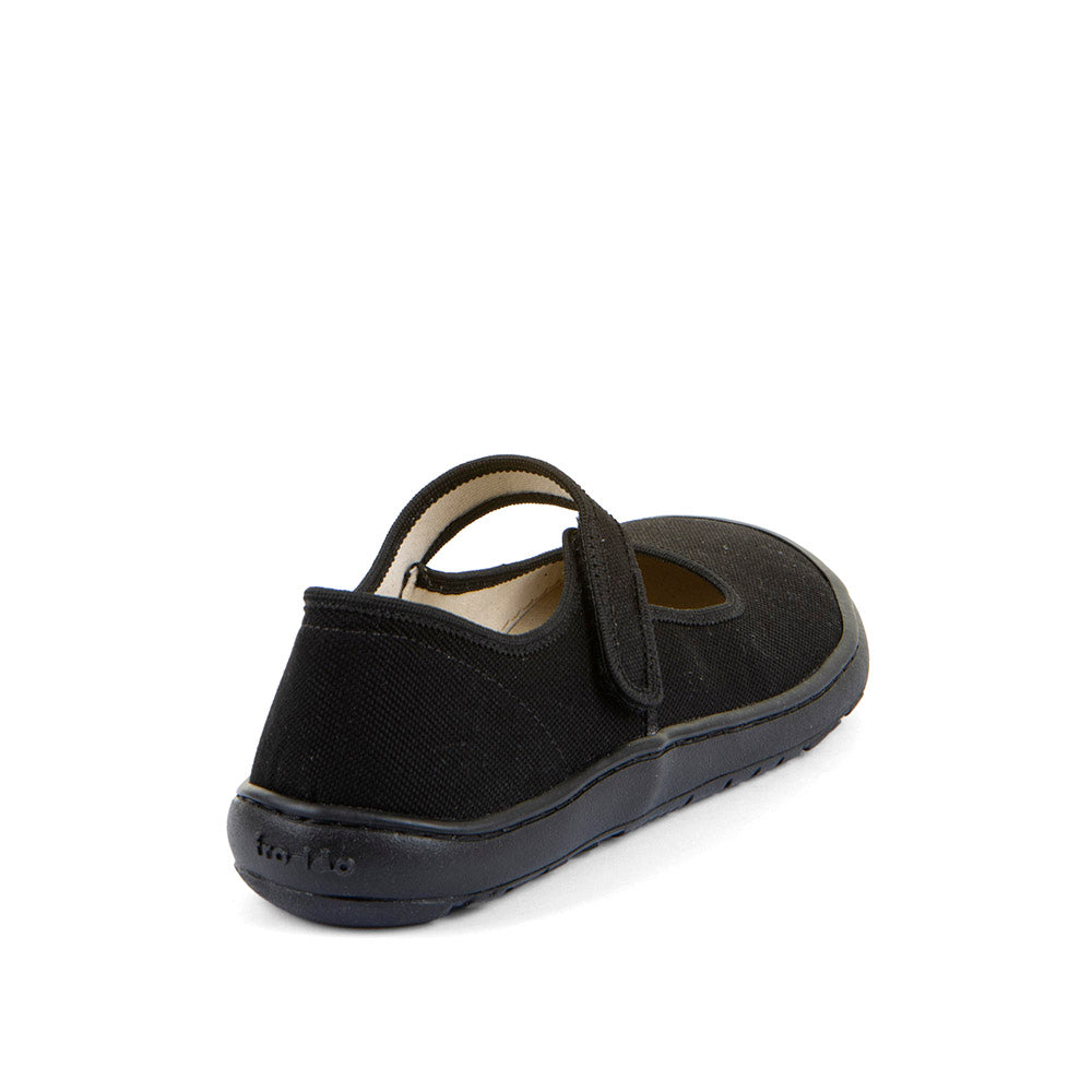 Barefoot Canvas Mary Janes in Black
