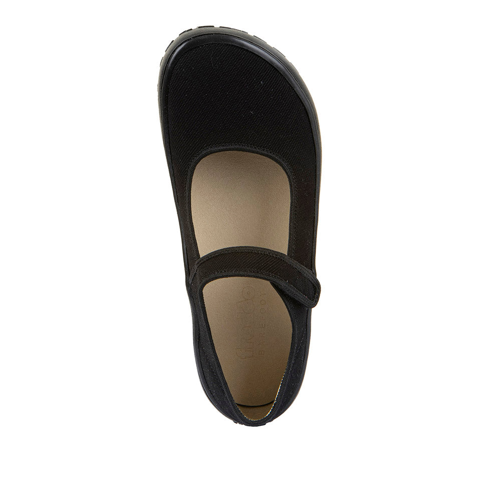 Barefoot Canvas Mary Janes in Black