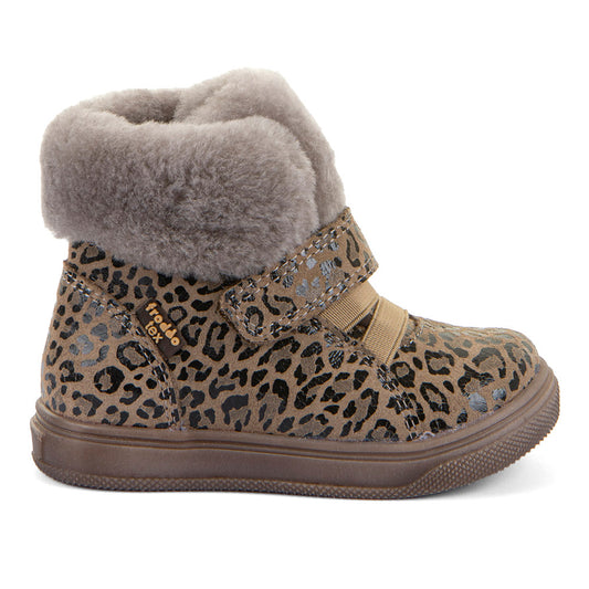 Basco TEX Waterproof Leather Boot in Beige+ Animal Print