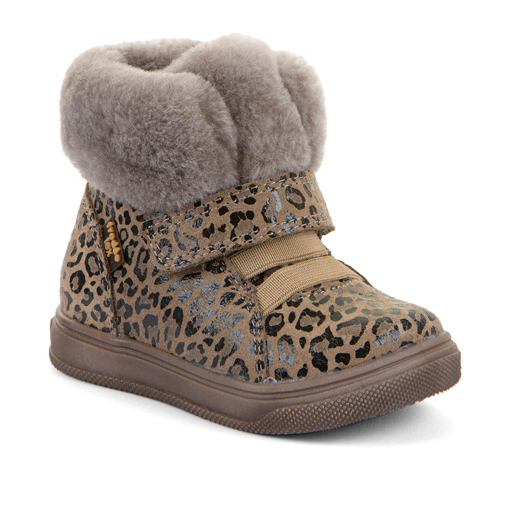 Basco TEX Waterproof Leather Boot in Beige+ Animal Print