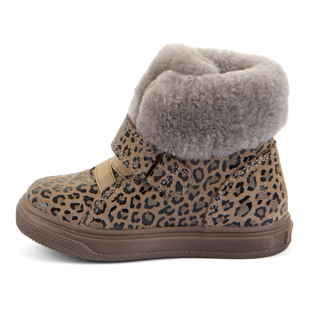Basco TEX Waterproof Leather Boot in Beige+ Animal Print