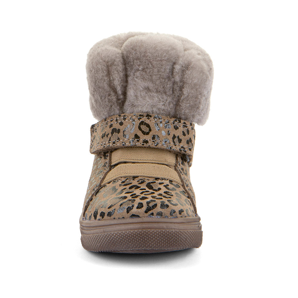 Basco TEX Waterproof Leather Boot in Beige+ Animal Print