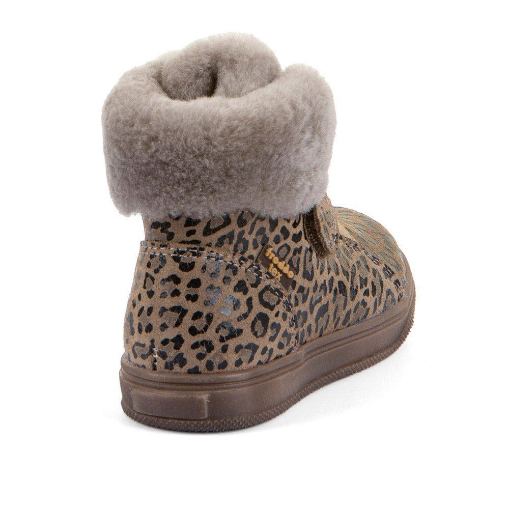 Basco TEX Waterproof Leather Boot in Beige+ Animal Print