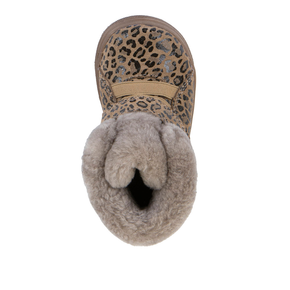 Basco TEX Waterproof Leather Boot in Beige+ Animal Print