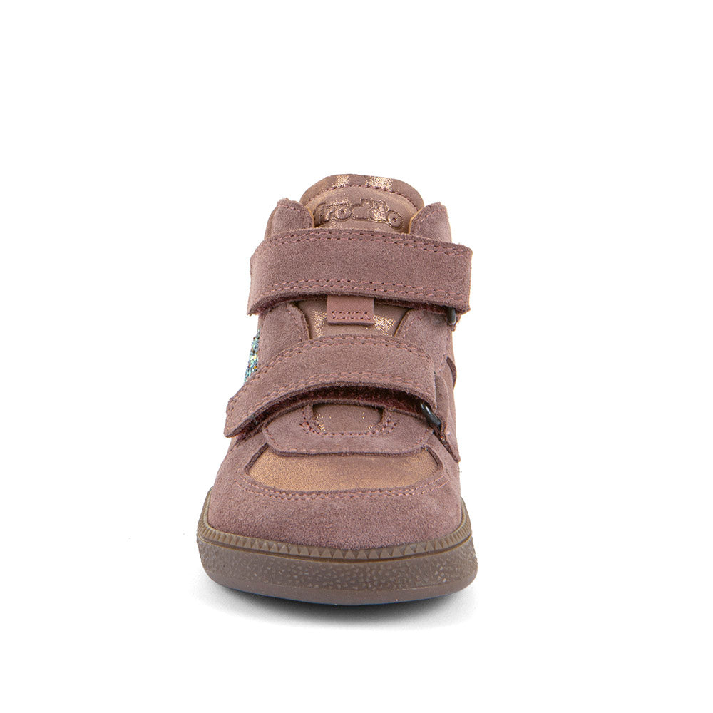 Barefoot Loop High-Top Water-Repellent Leather Shoes in Pink & Gold