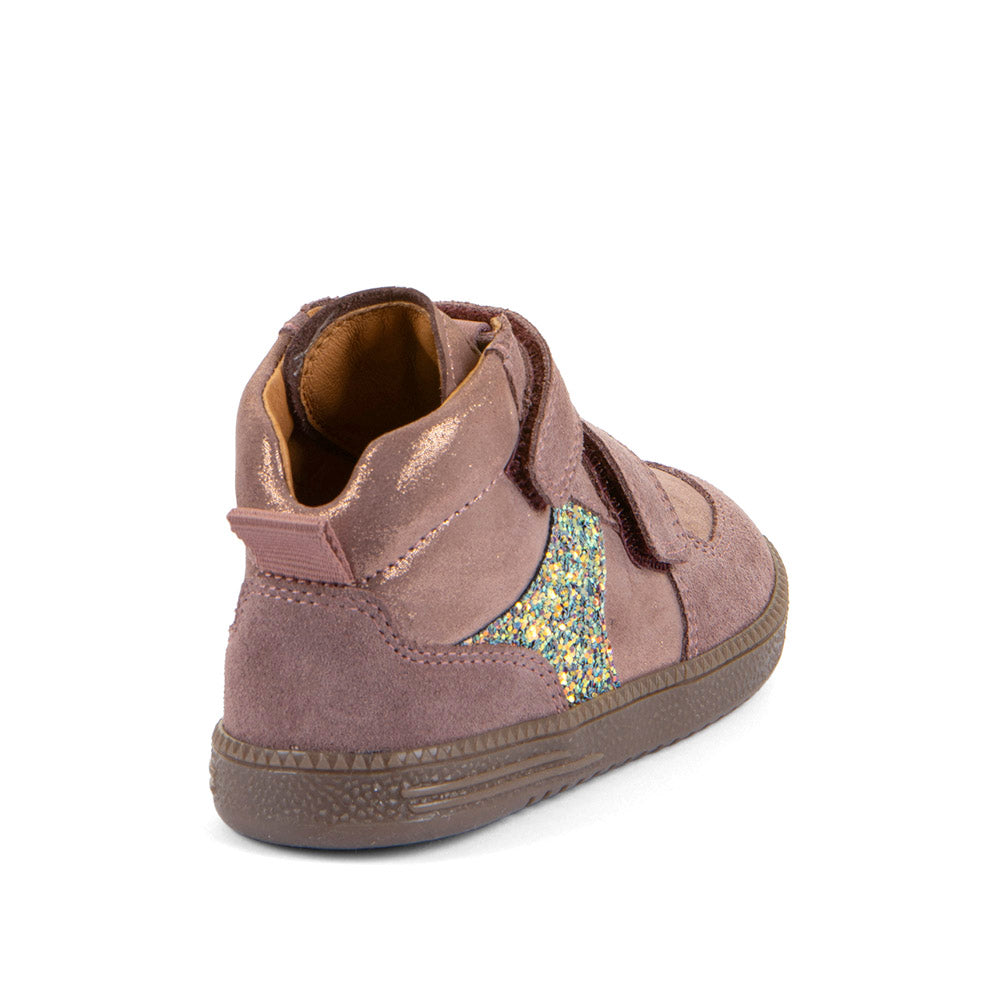 Barefoot Loop High-Top Water-Repellent Leather Shoes in Pink & Gold