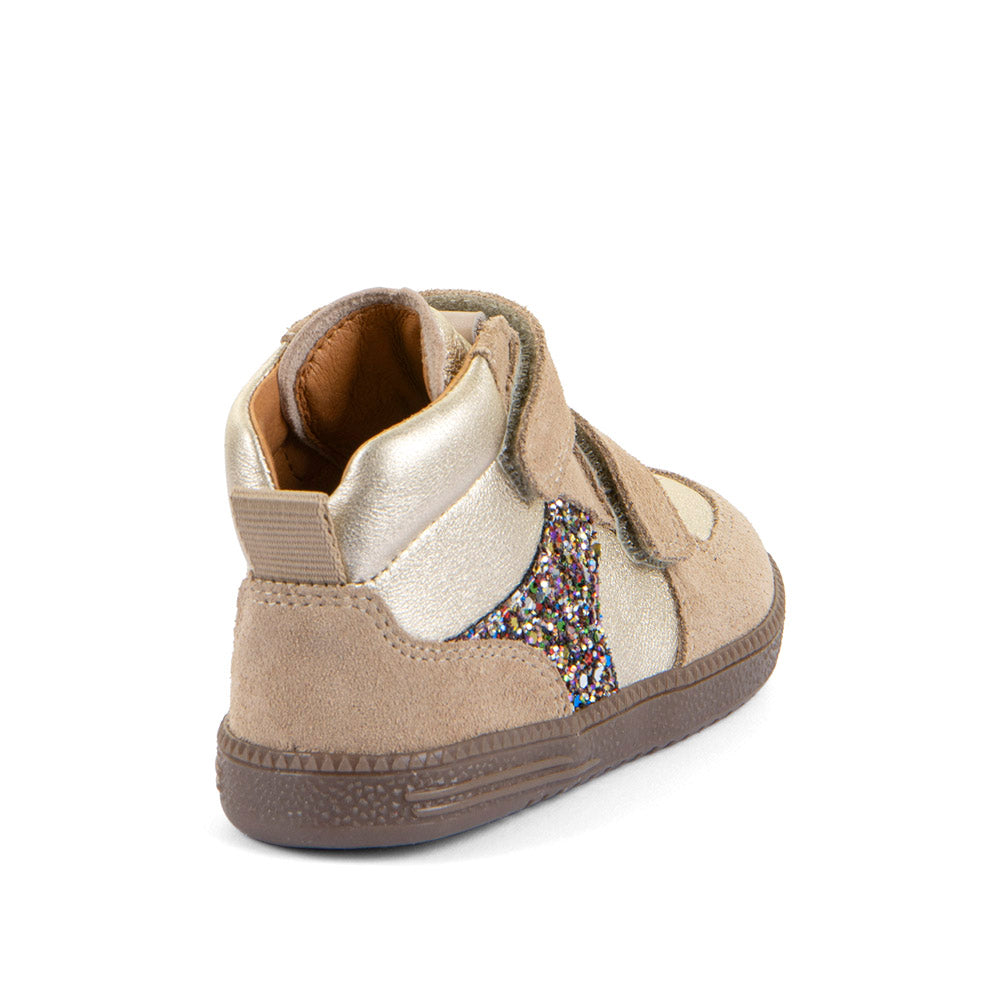 Barefoot Loop High-Top Water-Repellent Leather Shoes in Gold