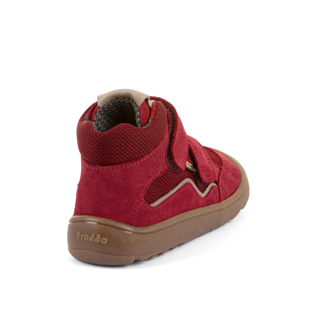 Barefoot Autumn TEX Waterproof Shoes – Leather & Mesh in Red
