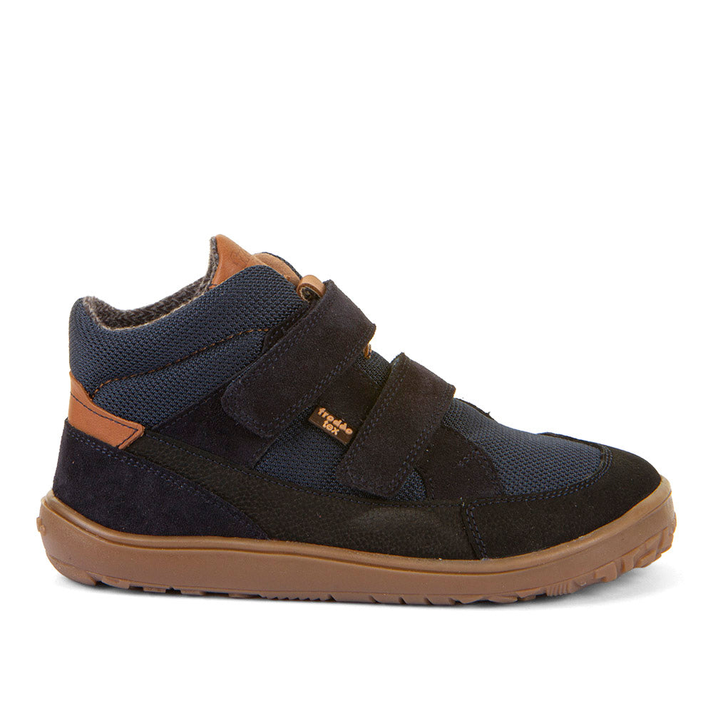 Barefoot UP TEX Autumn Waterproof Shoes – Leather & Mesh in Dark Blue