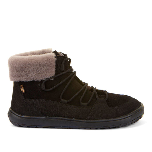 Barefoot Up Furry W – Waterproof Wool-Lined Ankle Boot in Black