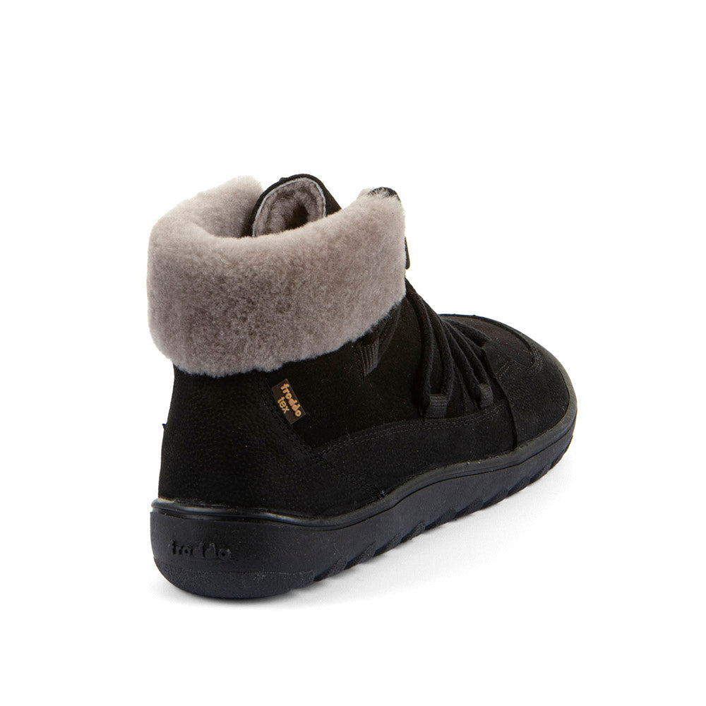 Barefoot Up Furry W – Waterproof Wool-Lined Ankle Boot in Black (FW2026)