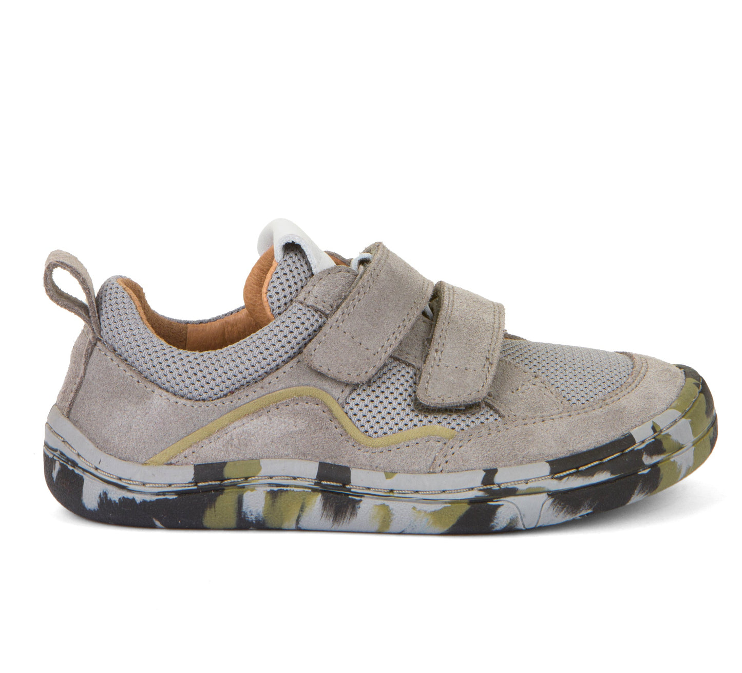 Barefoot D-Velcro Leather & Mesh shoes in Grey