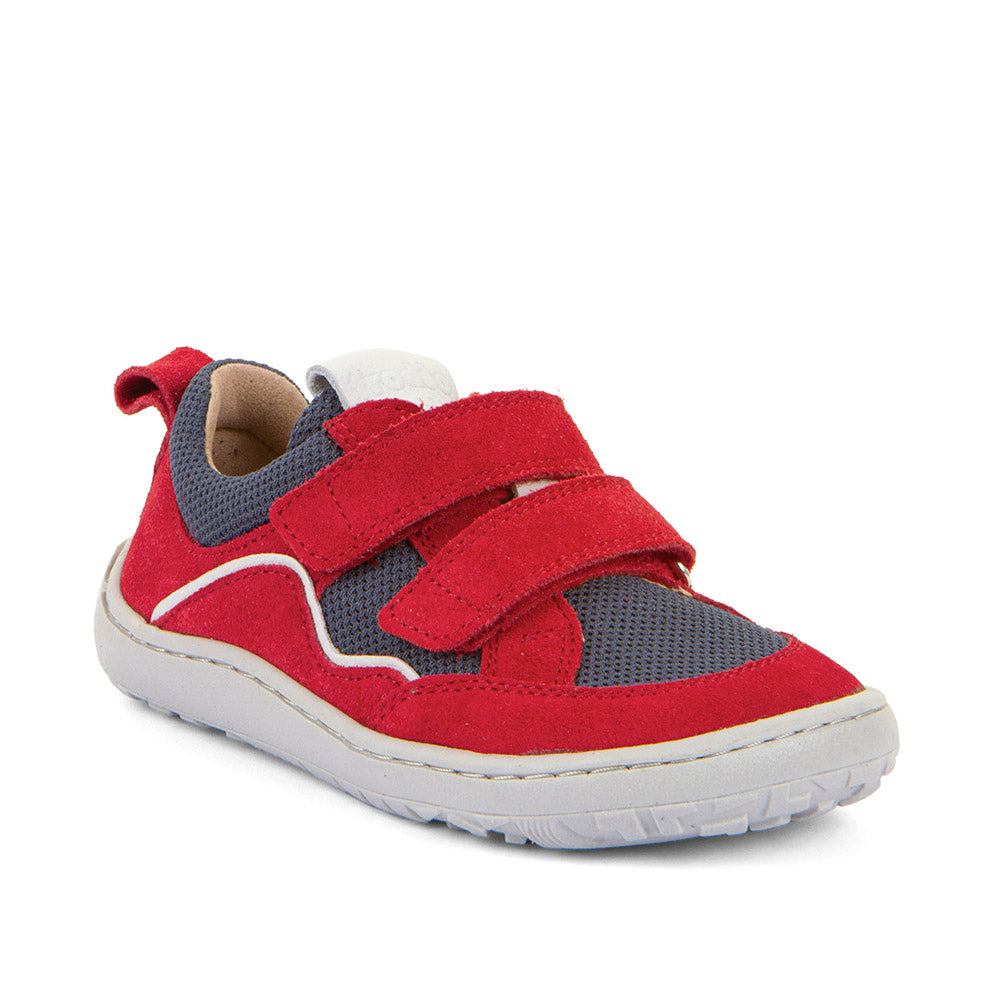 Barefoot Baze Water-Repellent Leather & Mesh Sneakers in Red