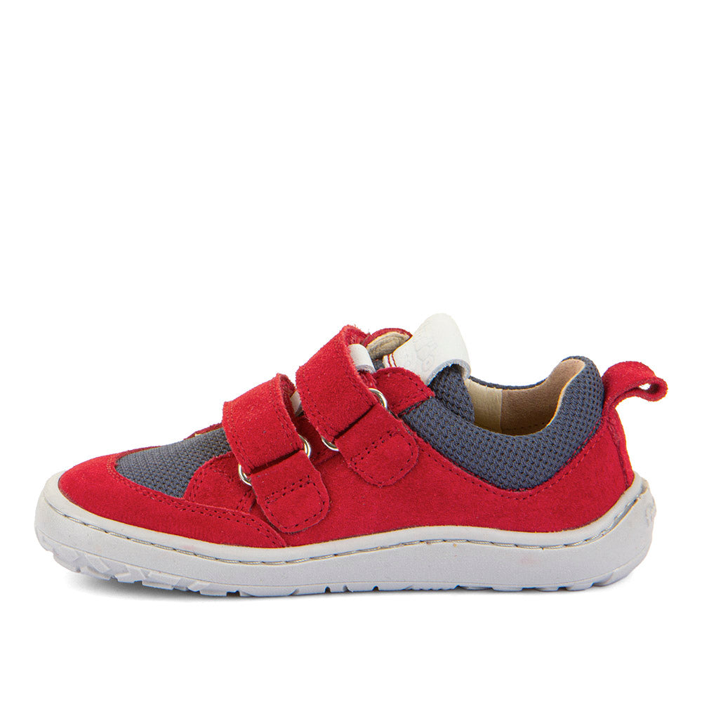 Barefoot Baze Water-Repellent Leather & Mesh Sneakers in Red