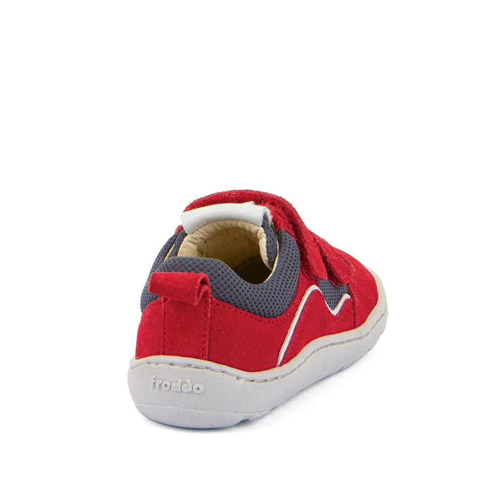 Barefoot Baze Water-Repellent Leather & Mesh Sneakers in Red
