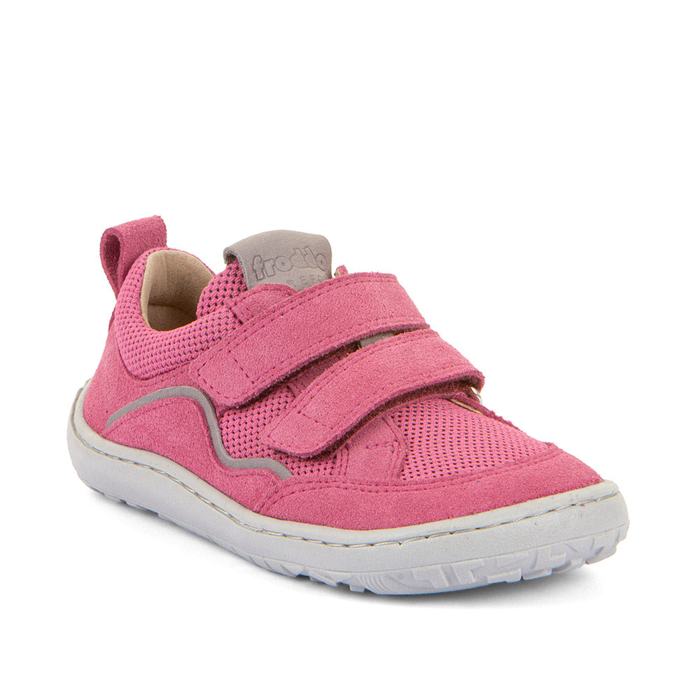 Barefoot Baze Water-Repellent Leather & Mesh Sneakers in Fuxia