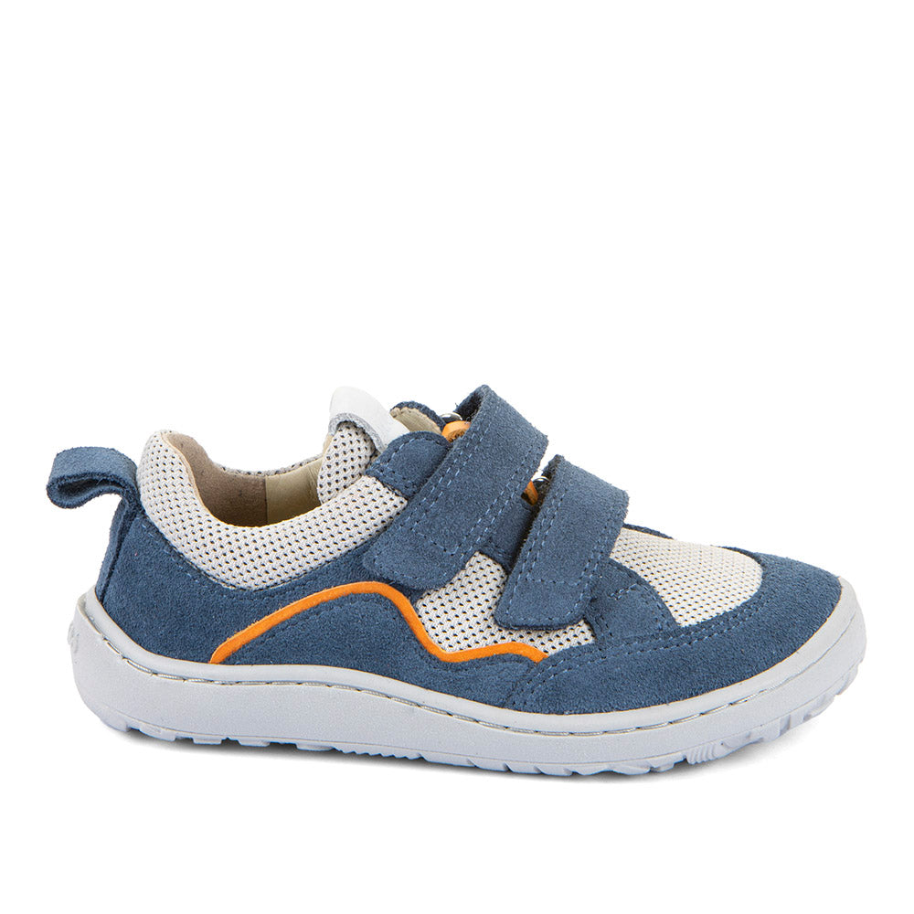 Barefoot Baze Water-Repellent Leather & Mesh Sneakers in White&Denim