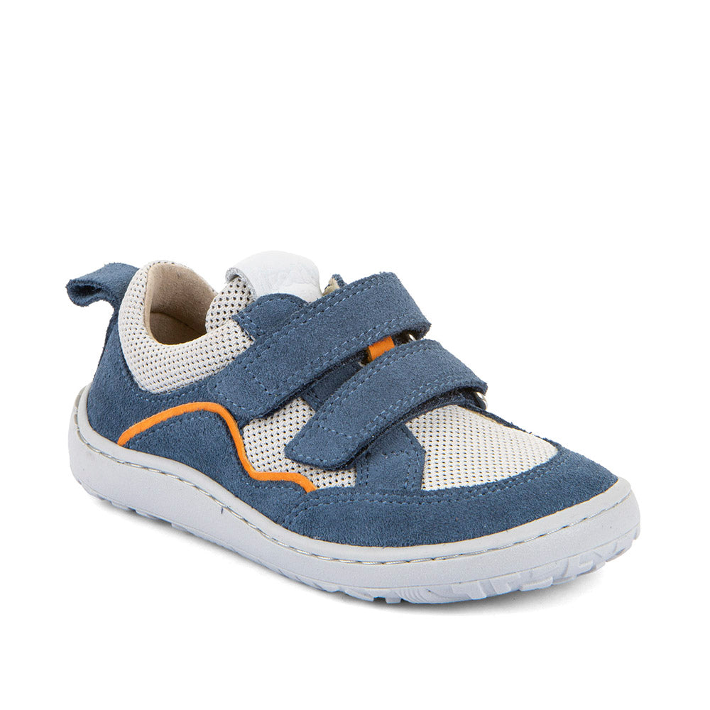 Barefoot Baze Water-Repellent Leather & Mesh Sneakers in White&Denim
