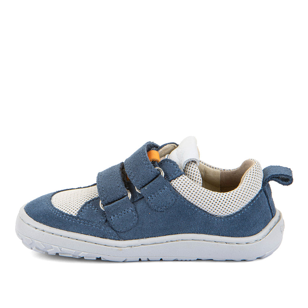 Barefoot Baze Water-Repellent Leather & Mesh Sneakers in White&Denim