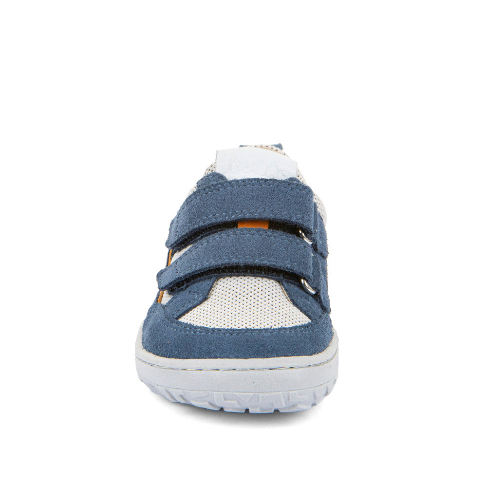 Barefoot Baze Water-Repellent Leather & Mesh Sneakers in White&Denim
