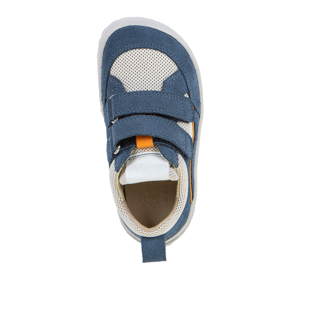 Barefoot Baze Water-Repellent Leather & Mesh Sneakers in White&Denim