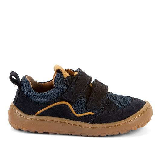 Barefoot Baze Water-Repellent Leather & Mesh Sneakers in Dark Blue