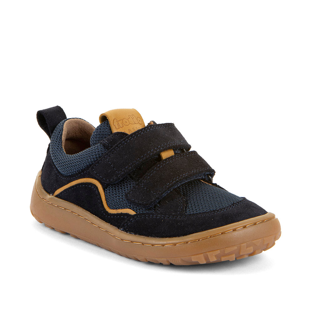Barefoot Baze Water-Repellent Leather & Mesh Sneakers in Dark Blue