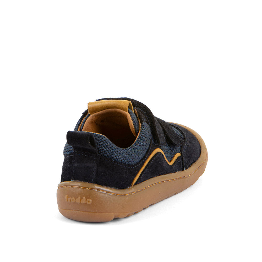 Barefoot Baze Water-Repellent Leather & Mesh Sneakers in Dark Blue