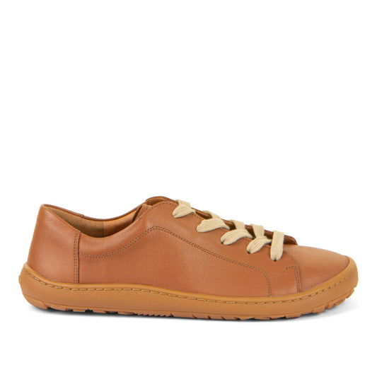 Barefoot Leather Sneaker with Laces in Cognac