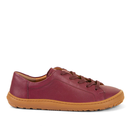 Barefoot Leather Sneaker with Laces in Bordeaux